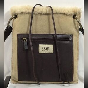 Women’s UGG Tan and Brown Shearling/Leather Crossbody Bag